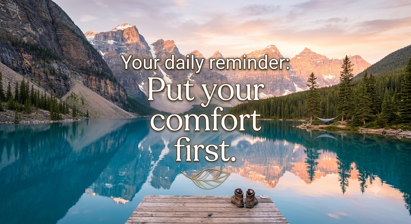 Your Daily Reminder: Put Your Comfort First