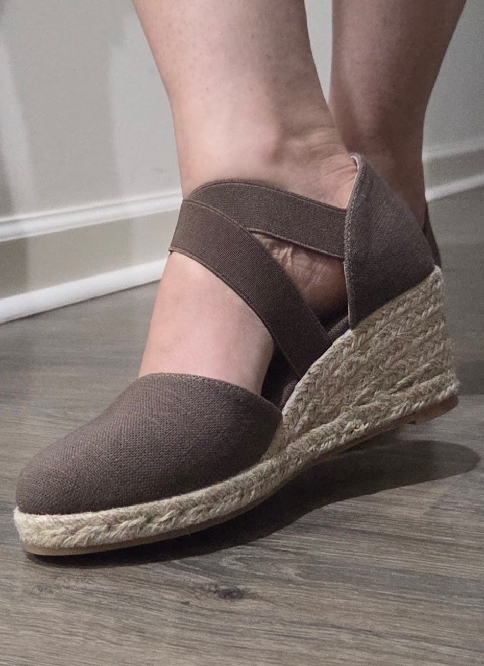 Wedge Sandals for Women – Slip On Closed Toe with Elastic Straps