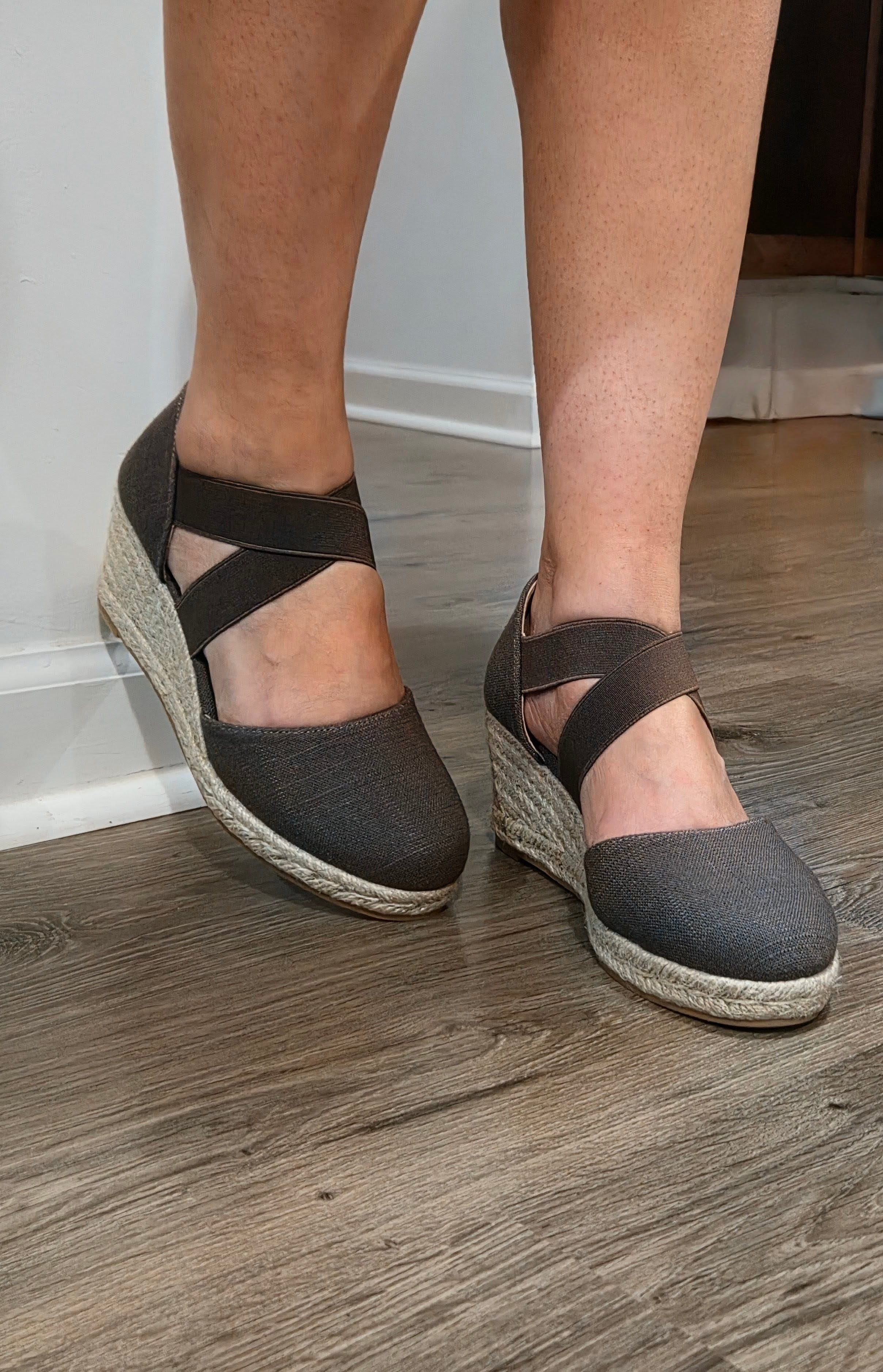 Wedge Sandals for Women – Slip On Closed Toe with Elastic Straps