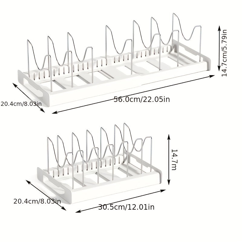 Retractable Pot Rack - Adjustable Kitchen Storage Rack for Pots, Pans,