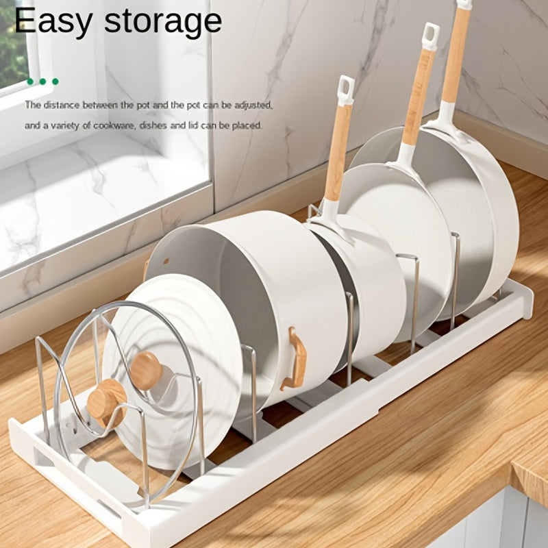 Retractable Pot Rack - Adjustable Kitchen Storage Rack for Pots, Pans,