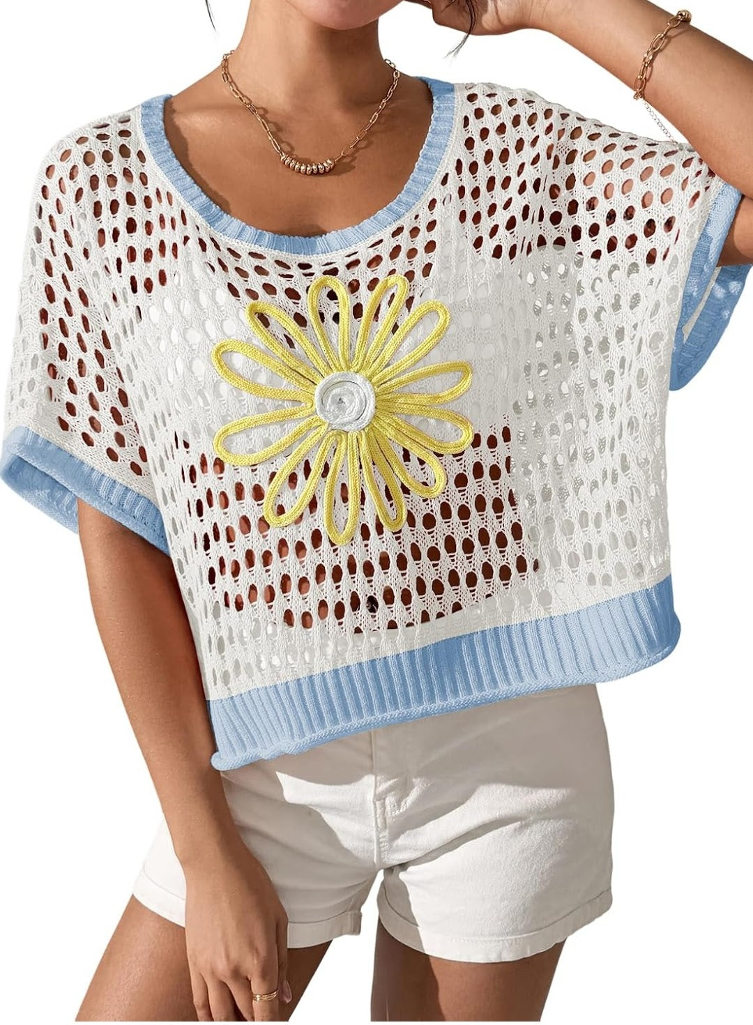 Women's Daisy Crochet Top