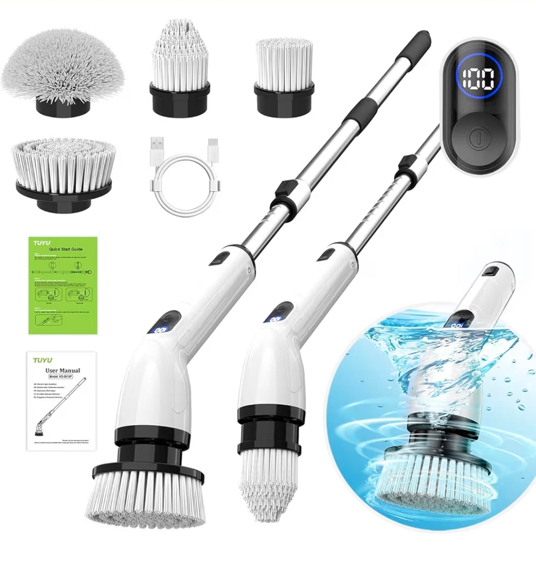 Electric Spin Scrubber – IPX7 Waterproof Cordless Shower Cleaner Brush