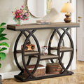 39.4" Console Table – Industrial 4-Tier Sofa Table with Storage Shelves