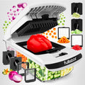 4-in-1 Vegetable Chopper, Spiralizer & Onion Dicer with Container (White)