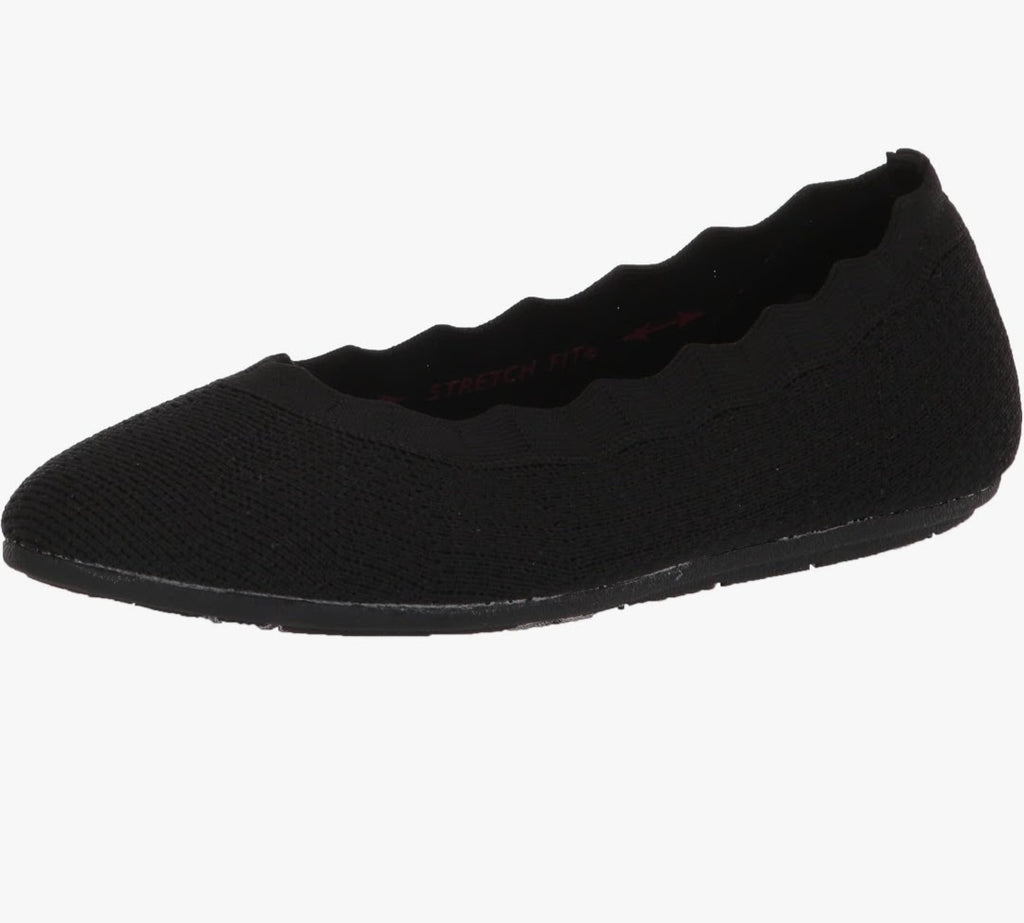 Skechers Women's Cleo 2.0 – Love Spell Scalloped Knit Skimmer Flat