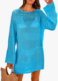 Women Swimsuit Crochet Swim Cover Up 2026 Summer Bathing Suit Swimwear Mesh Knit Beach Dress Vacation Outfits