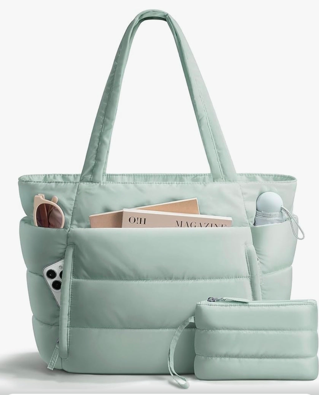 Tote Bag for Women – Lightweight Quilted Cloud Bag with Zipper