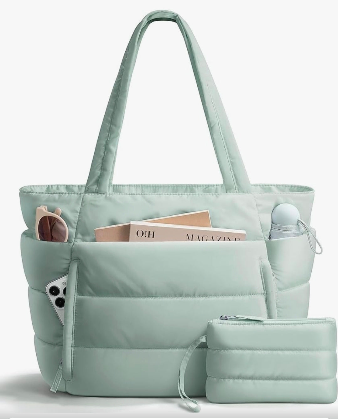 Tote Bag for Women – Lightweight Quilted Cloud Bag with Zipper