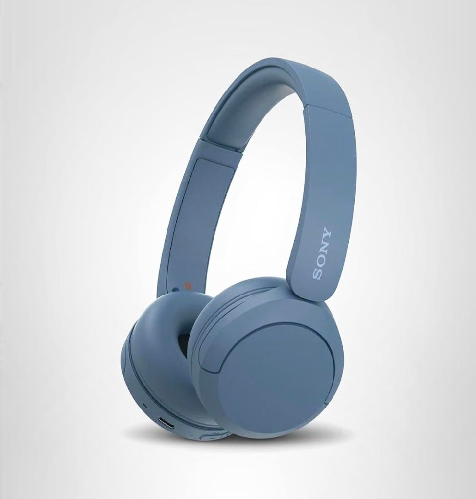 Sony WH-CH520 Wireless Bluetooth Headphones – On-Ear with Mic, 50-Hour Battery & Quick Charge, Blue