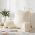 Reading Pillow for Sitting in Bed - Velvet Beige (Large)