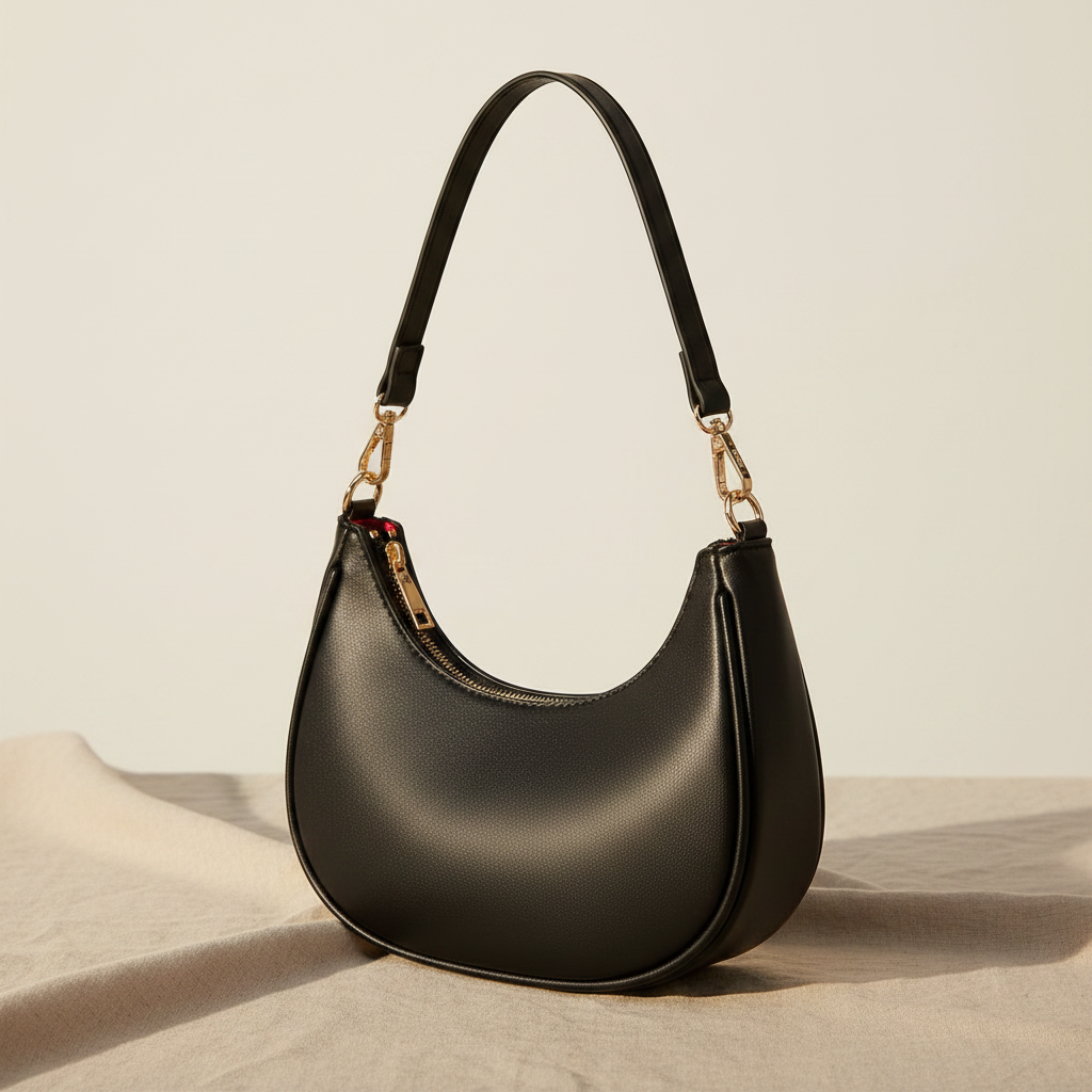 Black Hobo Shoulder Bag Lifestyle