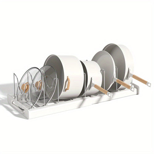 Retractable Pot Rack - Adjustable Kitchen Storage Rack for Pots, Pans,